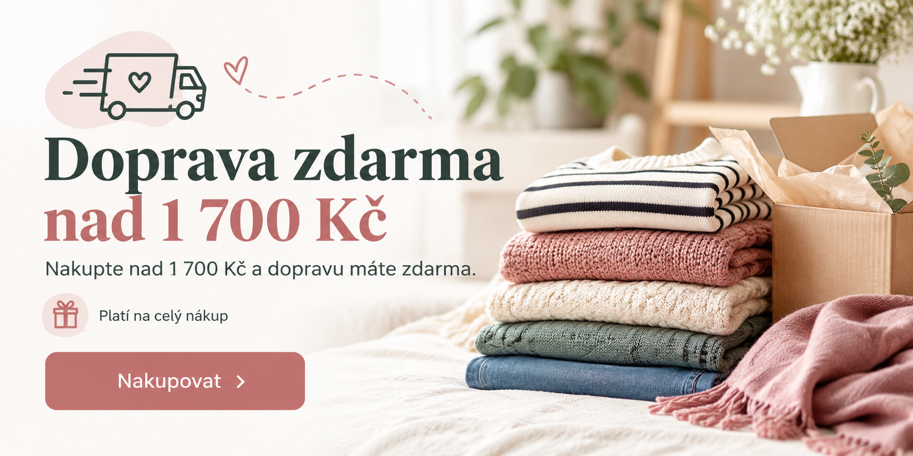 Doprava zdarma od 1 700 Kč